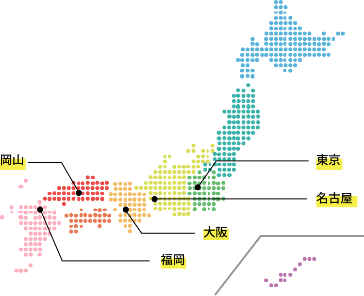 日本にある拠点マップ