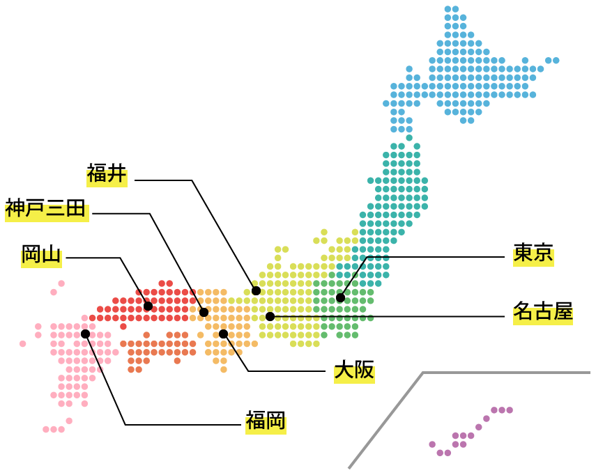 日本にある拠点マップ